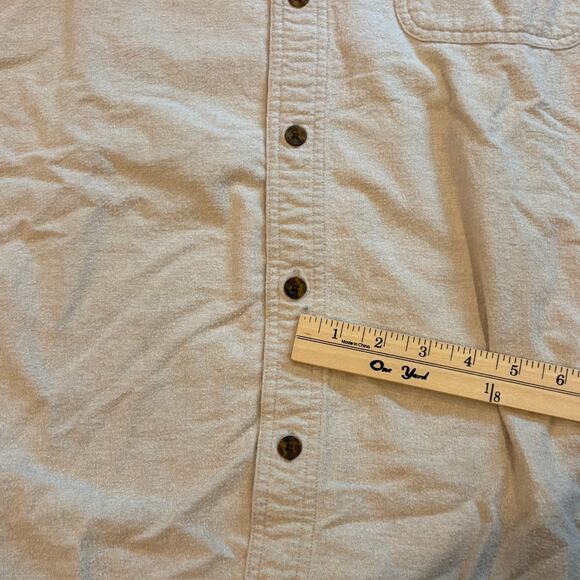 Woolrich Shirt Mens Size XL Beige Chamois Flannel Button Up Long Sleeve *FLAW* - Picture 9 of 10